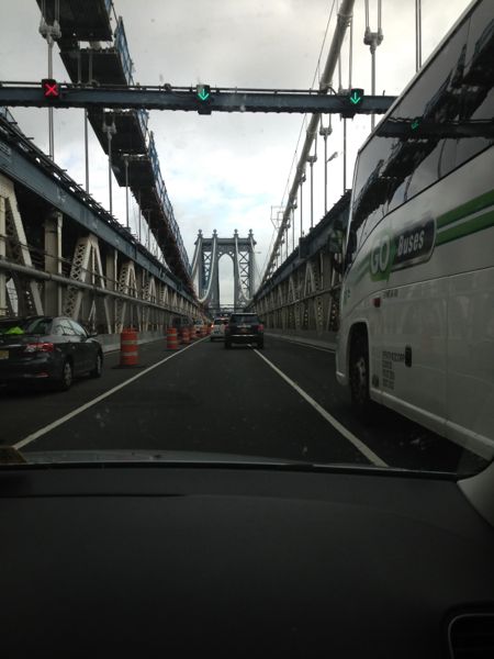 crossing Manhattan bridge